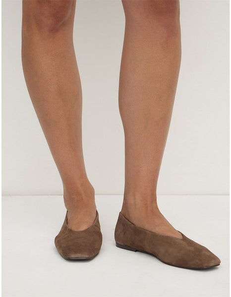 Andrea Suede Ballet Flat BARK