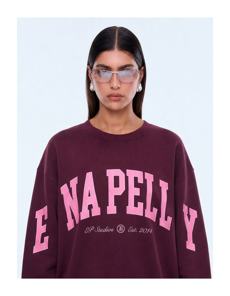 Mila Oversize Sweater DEEP CHERRY RED