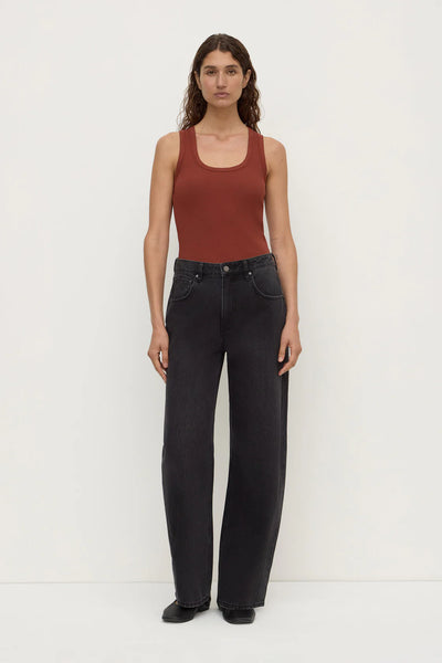 Robyn Scoop Neck Rib Tank BURNT AMBER