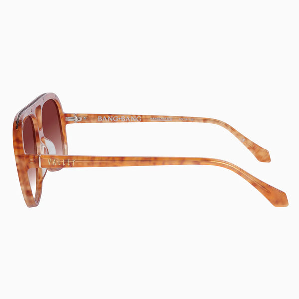 Bang Bang TIGER TORT W/ GOLD METAL DARK ORANGE GRADIENT LENS