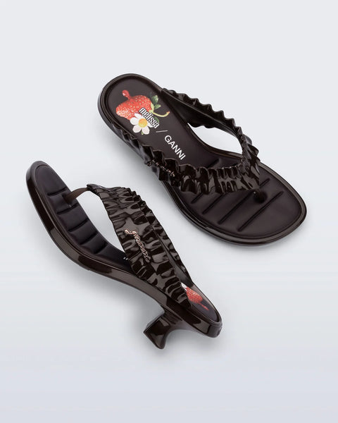 Thong Kitten Heel + GANNI BROWN