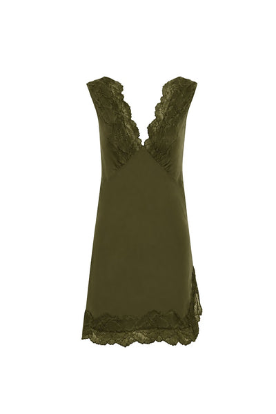 Annie Silk Mini Dress OLIVE