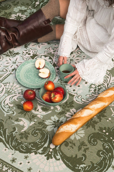 Ornate Floral Throw FERN