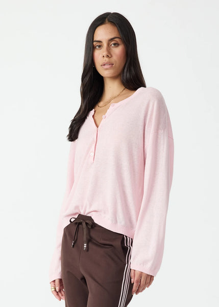 Rylee Knit Button Top ROSEWATER