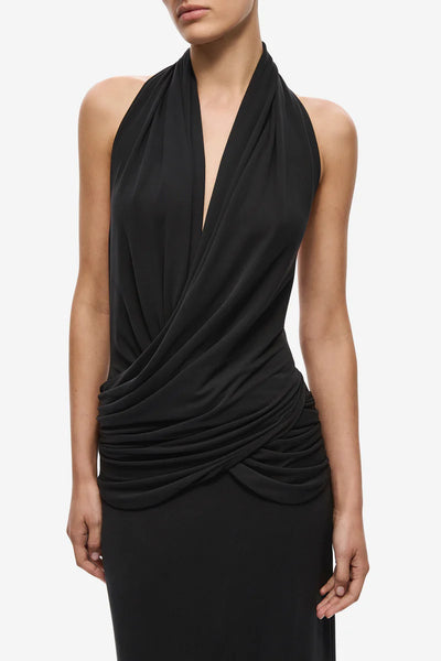 The Cabana Cupro Dress BLACK