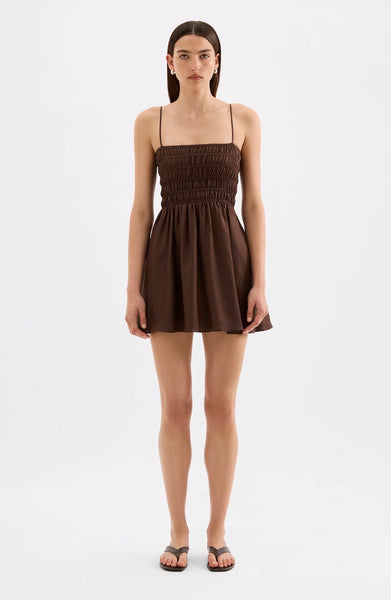 Jaslynn Tencel Mini Dress CHOCOLATE