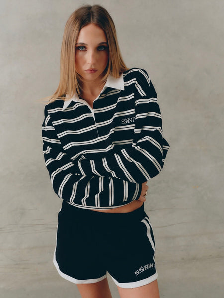 Dylan Rugby Polo BLACK/WHITE STRIPE