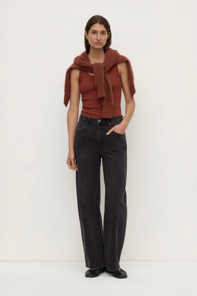 Robyn Scoop Neck Rib Tank BURNT AMBER