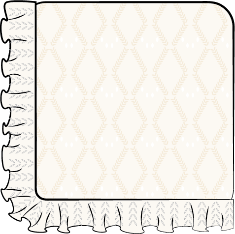 Mila Pointelle Frill Blanket SNOW