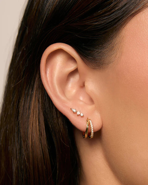 Ava Flat Back Earrings 14K GOLD PLATED