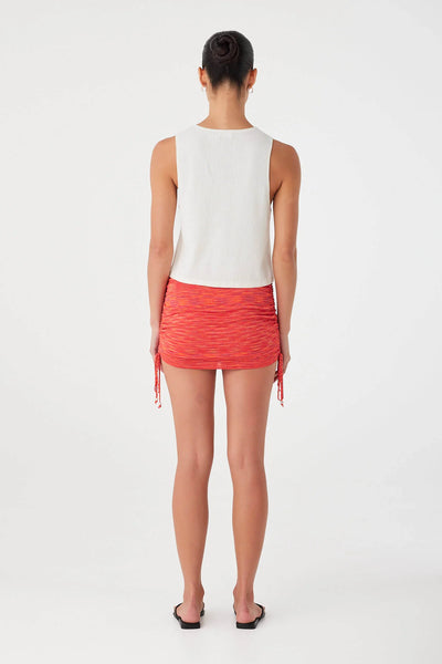 Emi Ruched Mini Skirt CORAL
