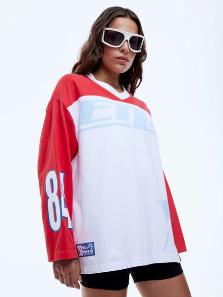 Pelly League Long Sleeve Tee WHITE SPLICE