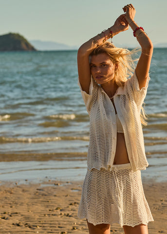 Agni Elysia Knit Skirt CREME