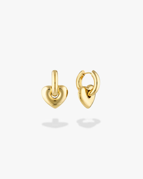 Lisa Puffy Heart Earrings Mini GOLD