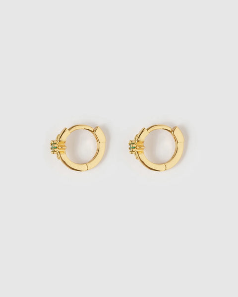 Nova Huggies EMERALD 14K GOLD PLATED