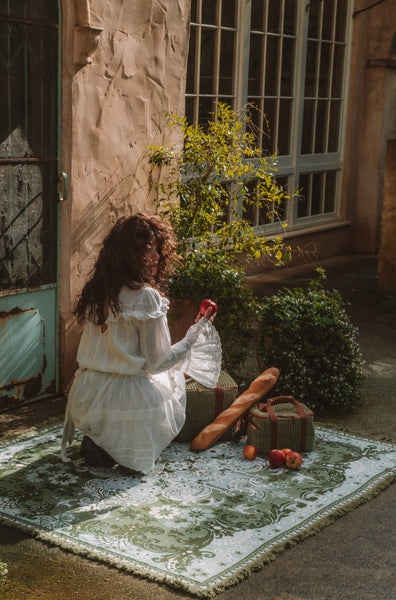 Ornate Floral Throw FERN