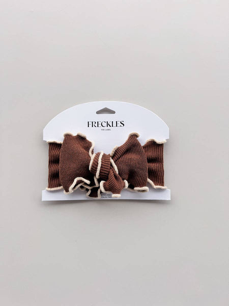 Knit Frill Baby Headband CHOCOLATE/ OAT
