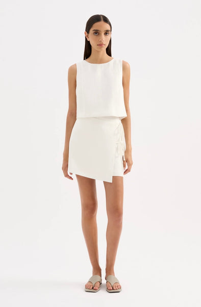 Lotta Linen Mini Skirt WHITE