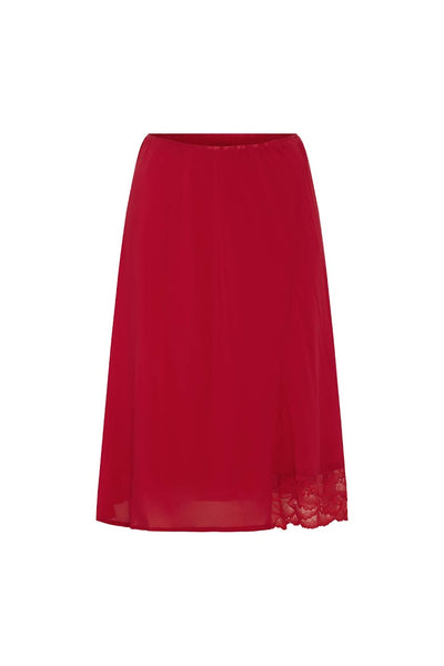 Tessa Silk Midi Skirt FLAME RED