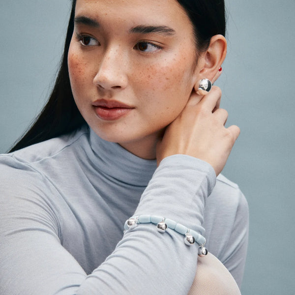 Resin Bracelet BLUE/SILVER