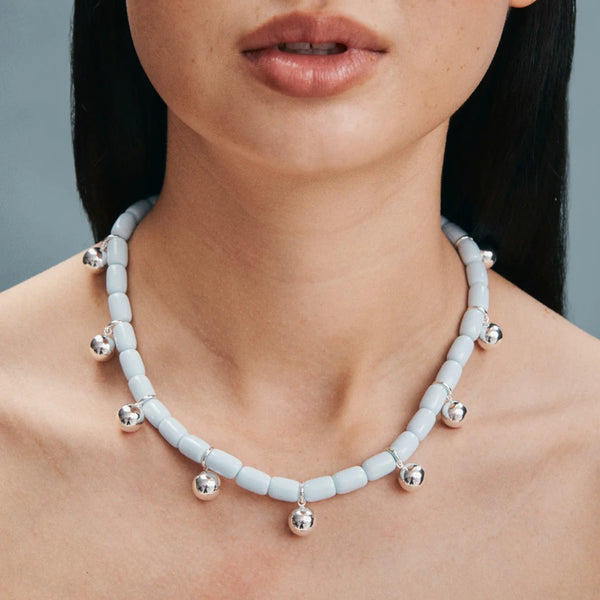 Resin Necklace BLUE/SILVER