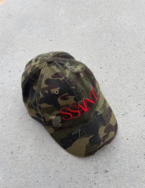 Ssaint Camo Dad Cap CHERRY