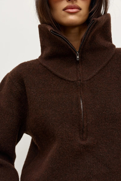 Riva Quarter Zip CHOCOLATE