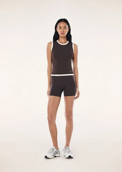 Foundation Layer Muscle Tank COFFEE/WHISPER WHITE