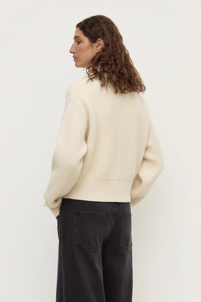 Kaia Wool Zip Sweater ANTIQUE WHITE