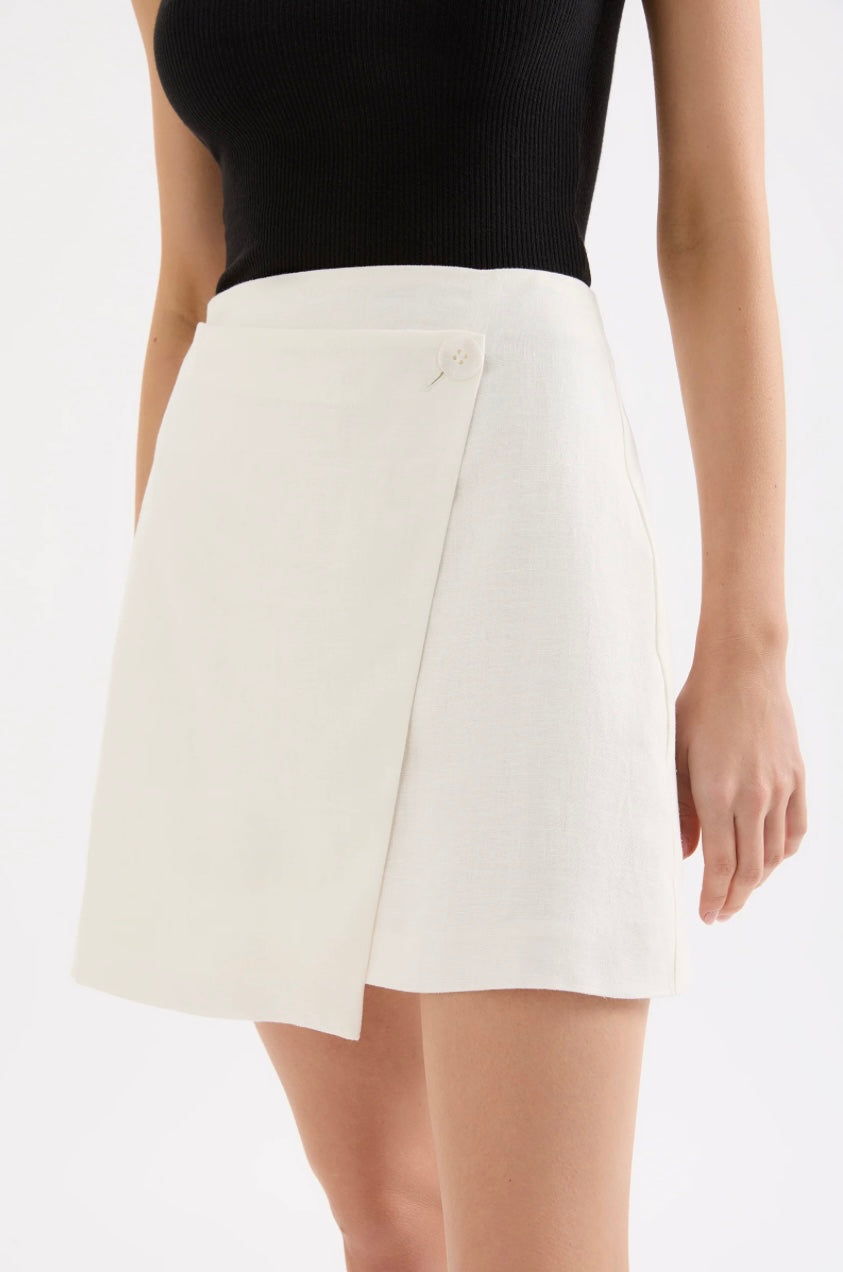 Thilda Linen Skirt WHITE
