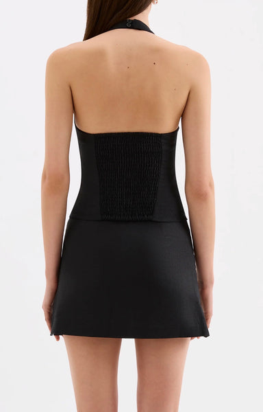 Carey Linen Top BLACK