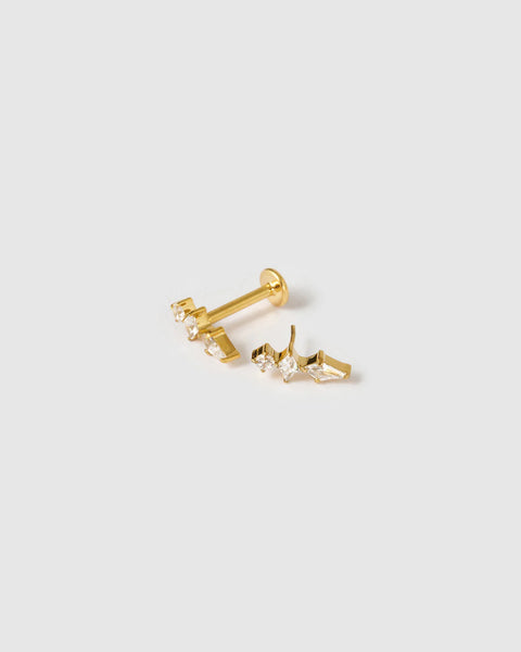 Ava Flat Back Earrings 14K GOLD PLATED