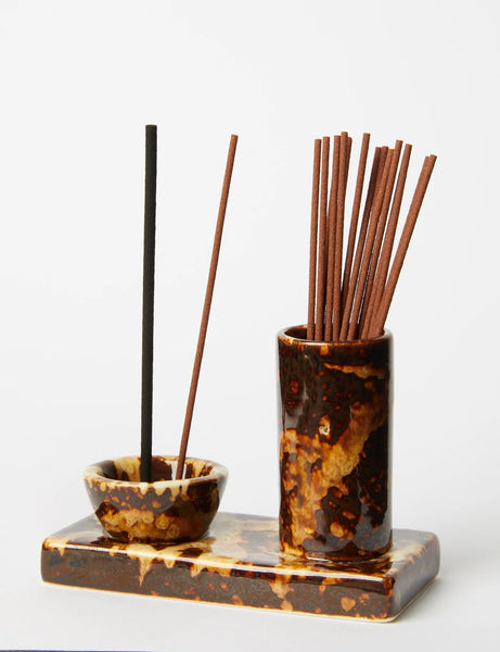 Minimal Ceramic Incense Caddy CHOCOLATE