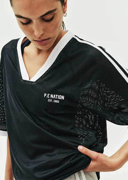 Phantom Mesh Jersey Tee NAVY/WHITE