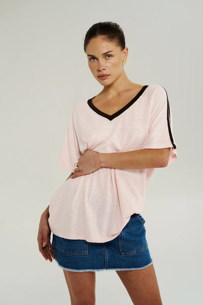V Neck Jersey Tee DUSTY ROSE DUR