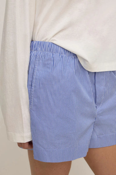 Ava Stripe Cotton Poplin Short NAVY STRIPE
