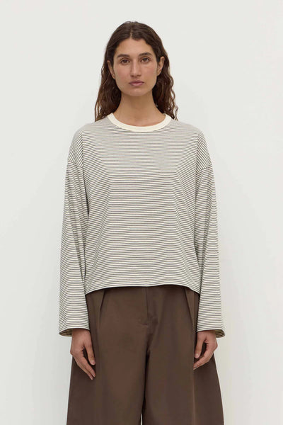 Malone Stripe Wide Sleeve Tee CREAM/BLACK