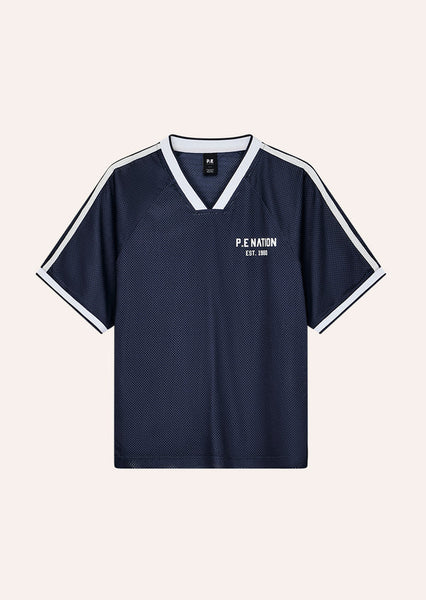 Phantom Mesh Jersey Tee NAVY/WHITE
