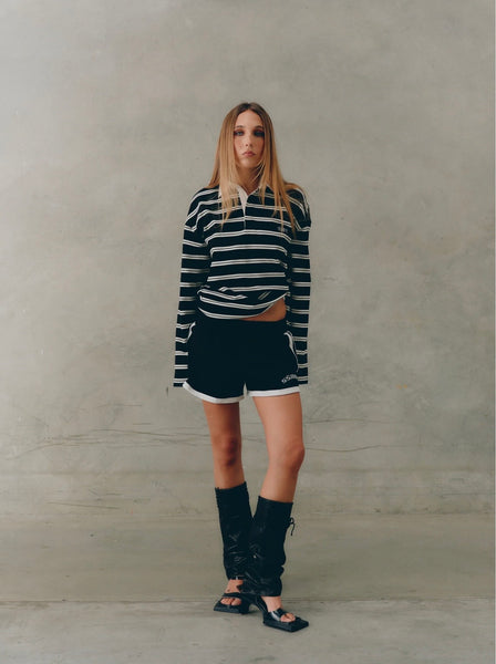 Dylan Rugby Polo BLACK/WHITE STRIPE