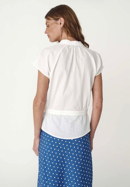 Allie Peplum Blouse BONE