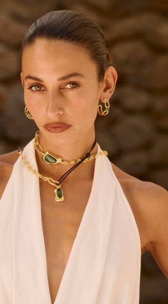 Sascha Earrings GOLD JADE