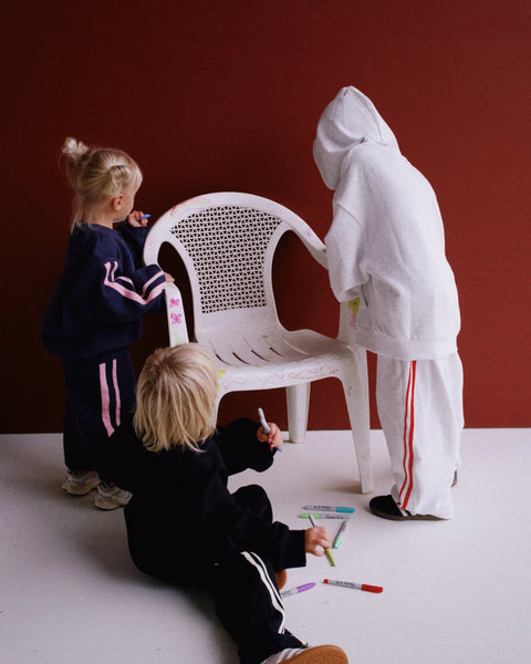 Kids Barrel Pants GREY/ RED