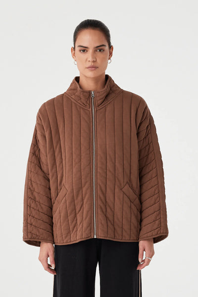 Tessa Quilted Jacket CHOCOLATE