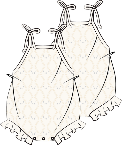 Mila Pointelle Tie Romper SNOW