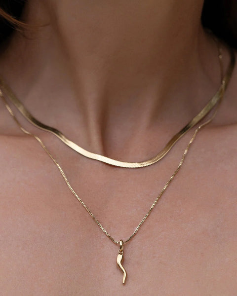 Cornicello Gold Charm Necklace - Large