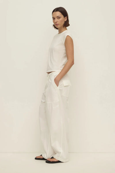 Gigi Cotton Utility Pant WHITE