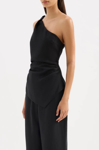 Lotta Linen Top BLACK