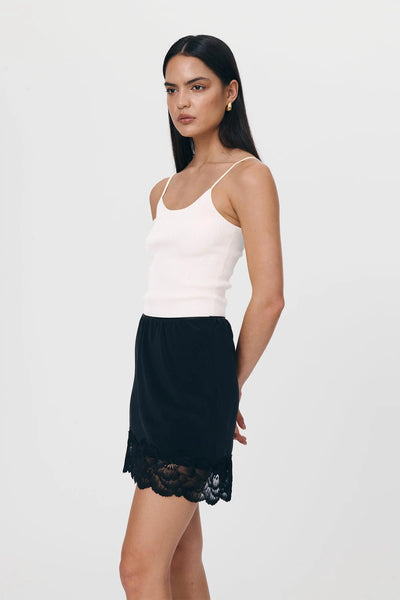 Marina Silk Mini Skirt NOIR