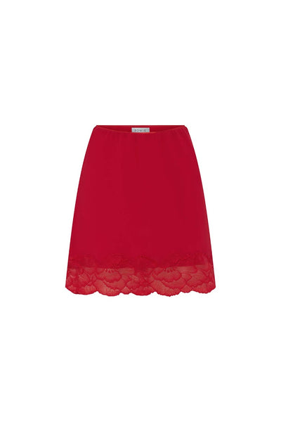 Marina Silk Mini Skirt FLAME RED