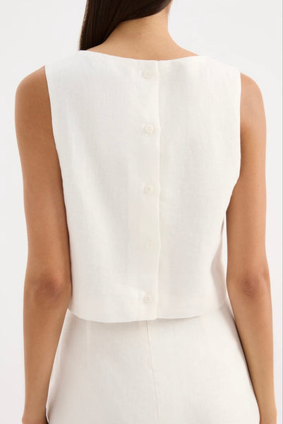 Marli Linen Top WHITE